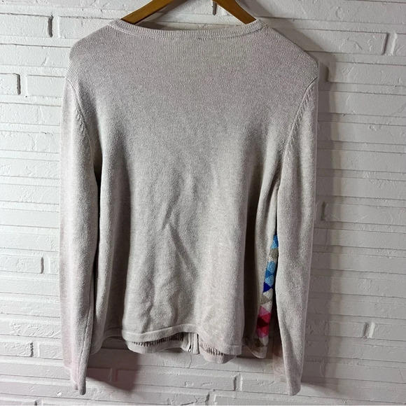 Talbots Colorful Argyle Long Sleeve Zip Up Cardigan Sweater, Women’s Size Large - Picture 7 of 7